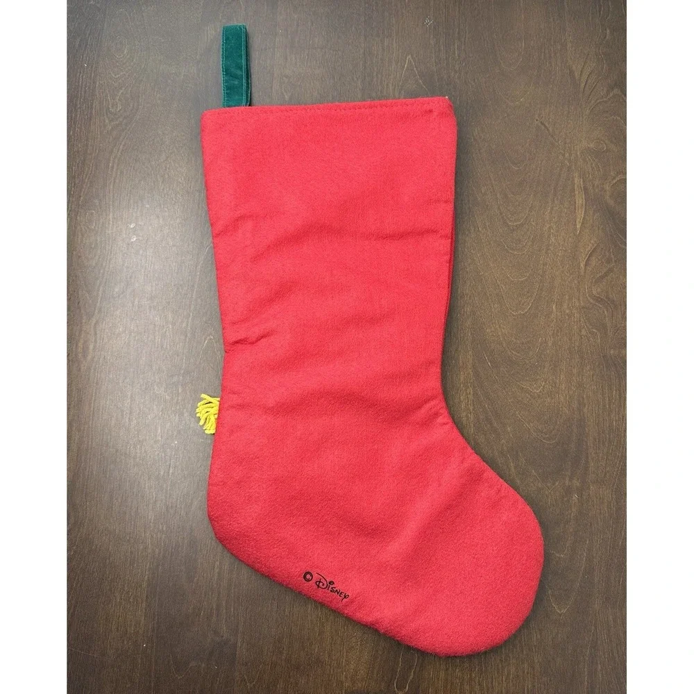 Vintage Disney Mickey Minnie Mouse Felt 3D Christmas Stocking Drummer Caroler